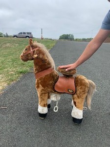 lot 95 image: Large Size Pony Pal Stables Childs Ride-On Horse