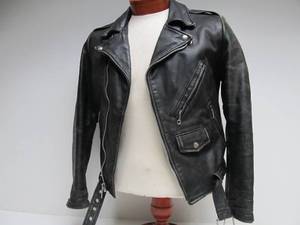 lot 276 image: Vintage 80s BERMANS Leather Motorcycle Jacket - Size 38
