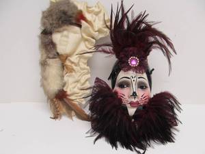 lot 287 image: 2 Signed Vintage 1980s Art Masks