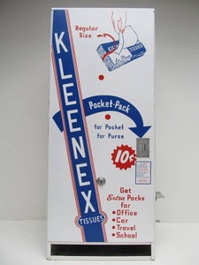 lot 288 image: Excellent Vintage Circa 1960 Vendmaster Coin-Op KLEENEX Vending Machine
