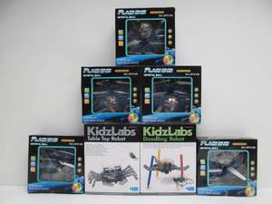 lot 308 image: Lot of Brand New Flying Crystal Ball Robot Toys & Kidz Labz Robots