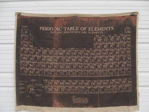 lot 309 image: Very Cool LARGE Vintage Style Textile Periodic Table Wall Hanging