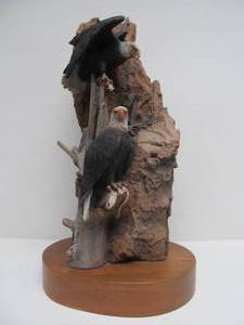 lot 321 image: Very Nice Signed Limited Edition Eagle Sculpture by Paul Carrico - Monarch Mountain 