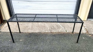 lot 369 image: LONG Heavy Duty Iron Patio Table 