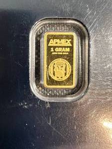 1 GRAM APMEX GOLD BAR CARDED SEALED