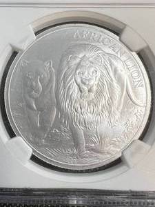 2016 AFRICA CONGO LION 1 TROY OZ .999 FINE SILVER MS69 NGC