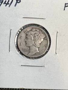 3 US MERCURY DIMES 1938 UNC 1939 AU 1941 FINE