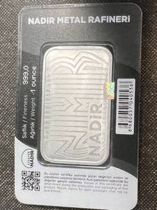 1 TROY OZ .999 FINE SILVER BAR NADIR SEALED