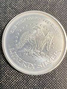 1 TROY OZ .999 FINE SILVER A-MARK LIBERTY ROUND