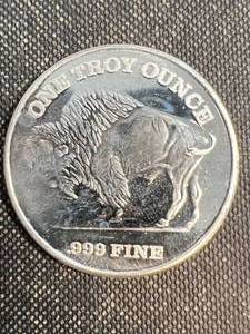 1 TROY OZ .999 FINE SILVER INDIAN BUFFALO ROUND
