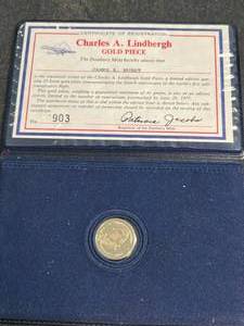 SN 903 CHARLES LINDBERGH 10K GOLD PIECE SEALED WITH COA