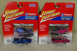 lot 102 image: 2 Johnny Lightning Mopar Muscle Plymouth Die Cast Cars