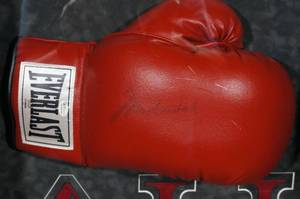lot 1 image: Muhammad Ali Shadow Box with Signed Glove
