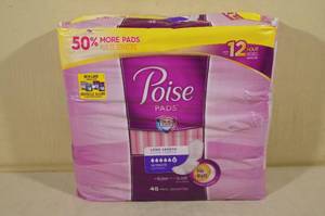 lot 120 image: 45 Pack of Poise Long Length Pads
