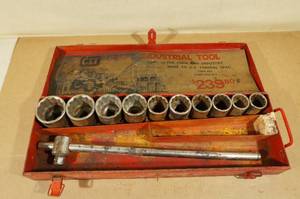 lot 206 image: Vintage Craft Industrial Tool Socket Set - 34 Drive