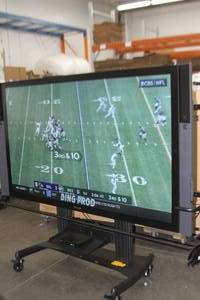 lot 1 image: Microsoft Surface Hub 84 4K Video Display  Interactive Touchscreen Monitor Model 1596 w Built-in Computer and Rolling Stand  Cart