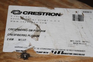 lot 76 image: New - Full Reel  Spool - Crestron Fiber Optic CresFiber8G-SM-P-SP2KM 8G Single-Mode Plenum Cable