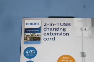 lot 85 image: Lot of 2 - NEW - Philips 2-in-1 USB Charging Extension Cable  Cord Systems