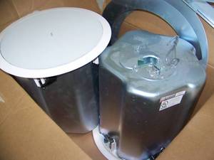 lot 108 image: Pair of Tannoy CMS 801DC Full Bandwidth Pro Audio High Power Ceiling Speakers  Loudspeakers