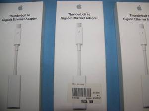 lot 111 image: Lot of 7 - New - Apple Thunderbolt to Gigabit Ethernet Adapters  Adaptors