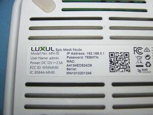 lot 112 image: Luxul Wireless Mesh Node - Computer Networking  Routing Wi-Fi - Model MN-10