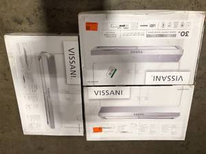 lot 5 image: Lot of 3 Vissani Caprelo 30 in. 320 CFM Convertible Under Cabinet Range Hood in Stainless Steel with LED Lighting and Charcoal Filter    Customer Returns See Pictures