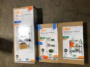 lot 11 image: Lot of Assorted Shelving Various Sizes and Conditions Customer Returns See Pictures