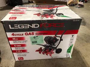 lot 17 image: Legend Force 15 in. 46 cc Gas Powered 4-Cycle Gas Cultivator Customer Returns See Pictures