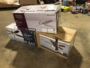 lot 20 image: Lot of Assorted Ceiling Light Fans Various Models and Conditions  Customer Returns See Pictures