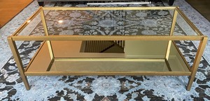 lot 23 image: Elegant Glass Top Mirrored Bottom Coffee Table