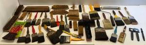 lot 14 image: Large Group Of Misc. Brushes Including Paint Brushes And More