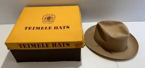 lot 19 image: Vintage Resistol Self Conforming Twelve Fifty Wool Felt Hat In Trimble Hats Box