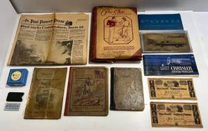 lot 27 image: Group Of Misc. Vintage Paper Including 1973 Ford Owners Manual And More