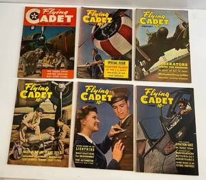 lot 63 image: 1944 Flying Cadet Magazines Feb., April, Oct, Nov, Dec,