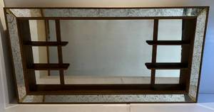 lot 91 image: 1960 Hollywood Regency Shadow Box Mirror 28x 54x 5 (Crack In Bottom Mirror)