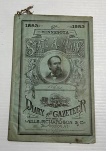lot 119 image: Antique 1883 Minnesota Almanac