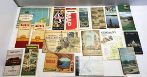lot 124 image: Group Of Misc. Vintage Travel Maps Shell, Skelly And More