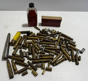 lot 158 image: Group Of Misc. Vintage Bullet Casings, Dummy Practice Round And More