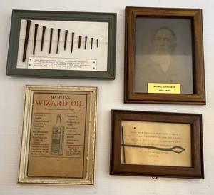 lot 164 image: Group Of Antique Framed Items Including Large Vintage Tintype   6 x 8 And More