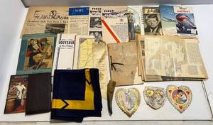 lot 173 image: Group Of Misc. Vintage Items Including Boy Scouts, Airline Brochures And More (Slight Smoke Smell)