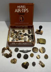 lot 177 image: Group Of Vintage Buttons Some Believed To Be Military