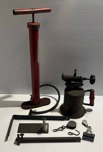 lot 192 image: Group Of Misc. Vintage Including Bike Pump, Torch And More