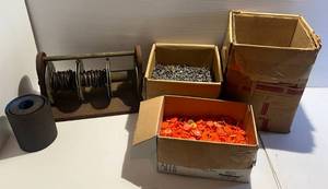 lot 193 image: Group Of Misc. Building Supplies Including Nails And More
