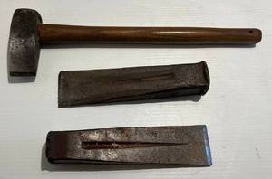 lot 202 image: Vintage Axe And Wedges