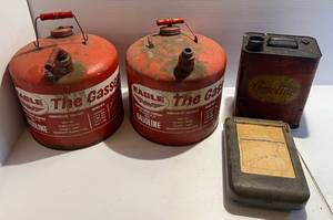lot 204 image: Vintage Metal Gas Cans And More