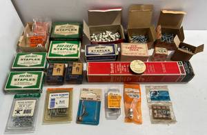 lot 217 image: Group Of Misc. Screws And More Including Wood Screws (Some Boxes Partailly Full)