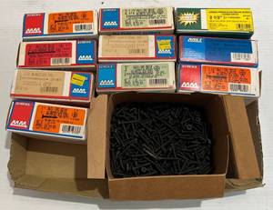lot 219 image: Group Of Misc. Screws And More (Some Boxes Partailly Full)