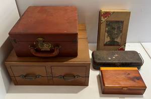 lot 227 image: Group Of Misc. Wooden Boxes And More