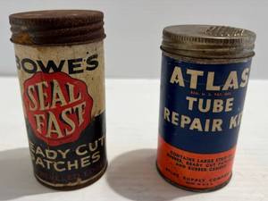 lot 229 image: Vintage Tube Repair Kits (Very Cool Garage Dcor)