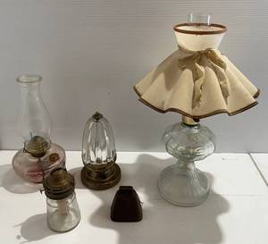 lot 274 image: Group Of Misc. Vintage Oil Lamps And More